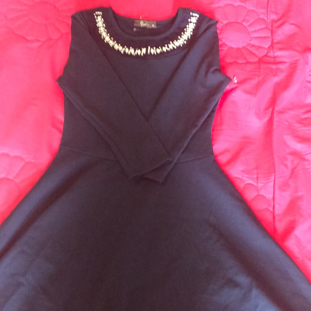 Pinch blue  Beaded long sleeve dress size medium